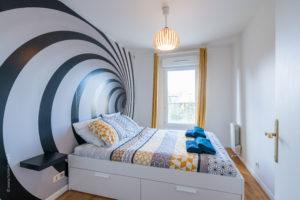 Chambre confortable avec literie hôtelière – Appartement CAOPEO TOP HÔTE